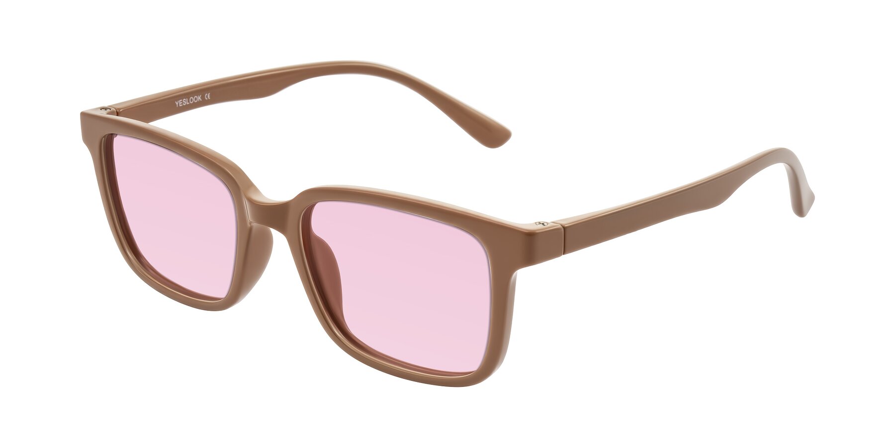 Angle of Joynton in Milk Chocolate with Light Pink Tinted Lenses