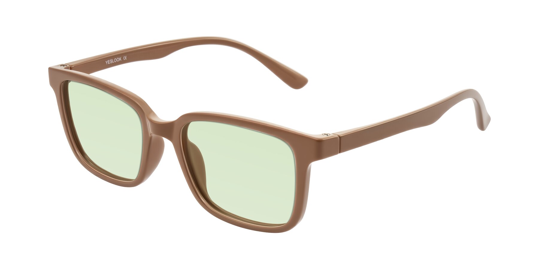 Angle of Joynton in Milk Chocolate with Light Green Tinted Lenses