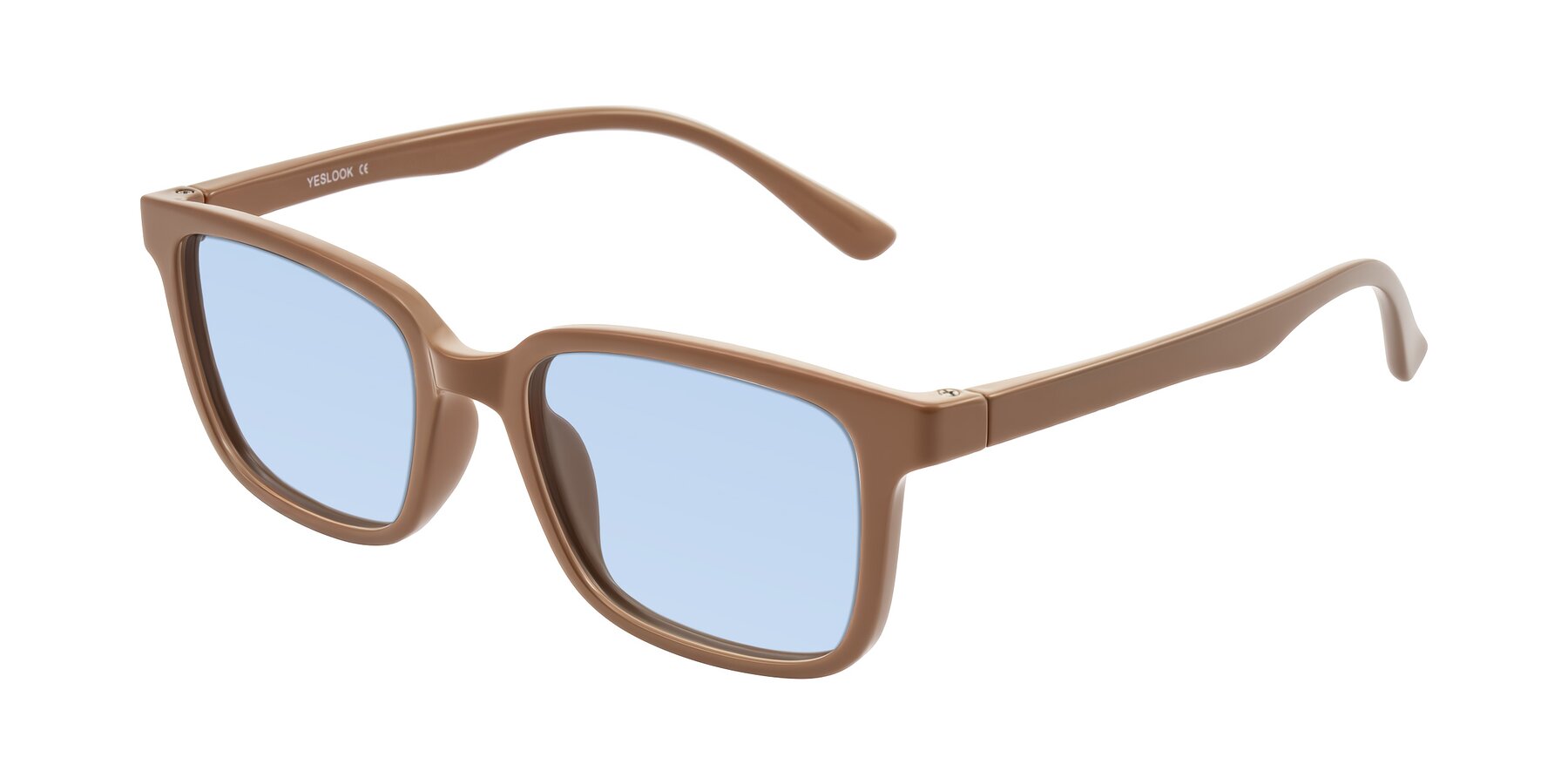Angle of Joynton in Milk Chocolate with Light Blue Tinted Lenses