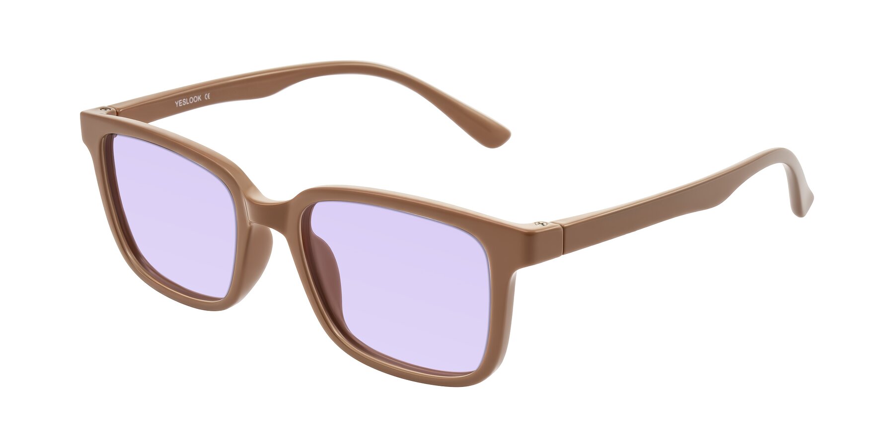 Angle of Joynton in Milk Chocolate with Light Purple Tinted Lenses