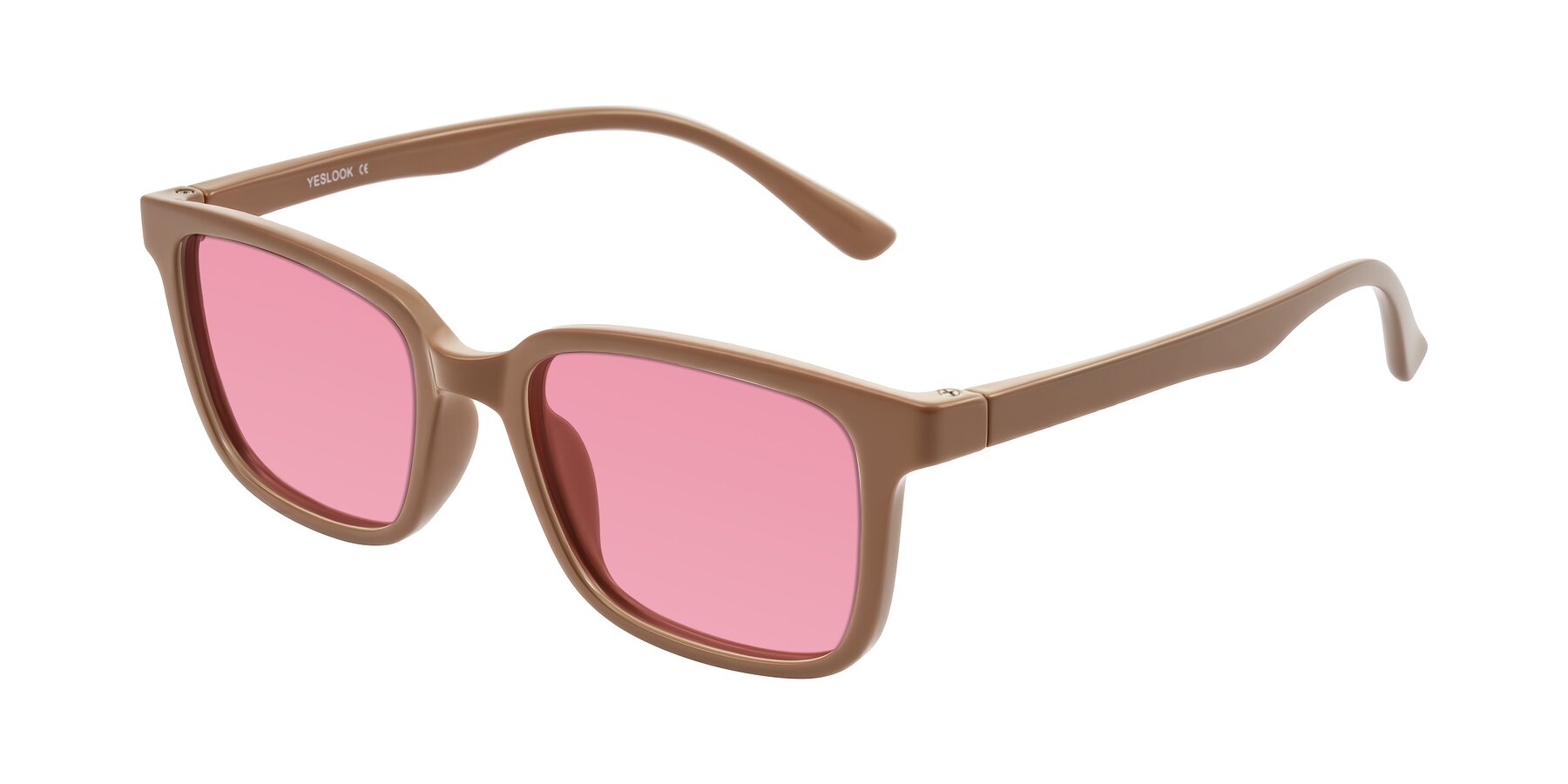 Angle of Joynton in Milk Chocolate with Pink Tinted Lenses