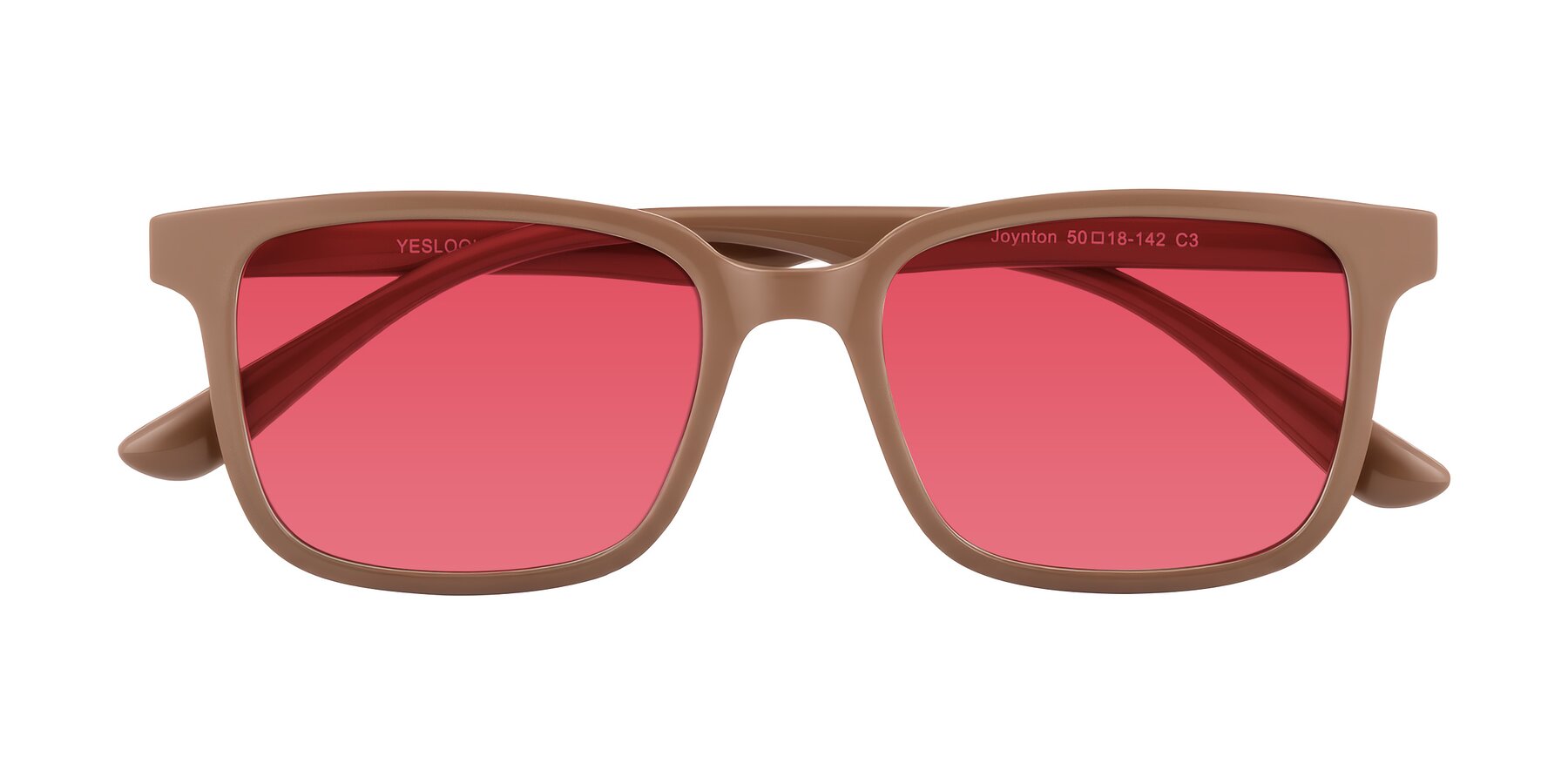 Folded Front of Joynton in Milk Chocolate with Red Tinted Lenses