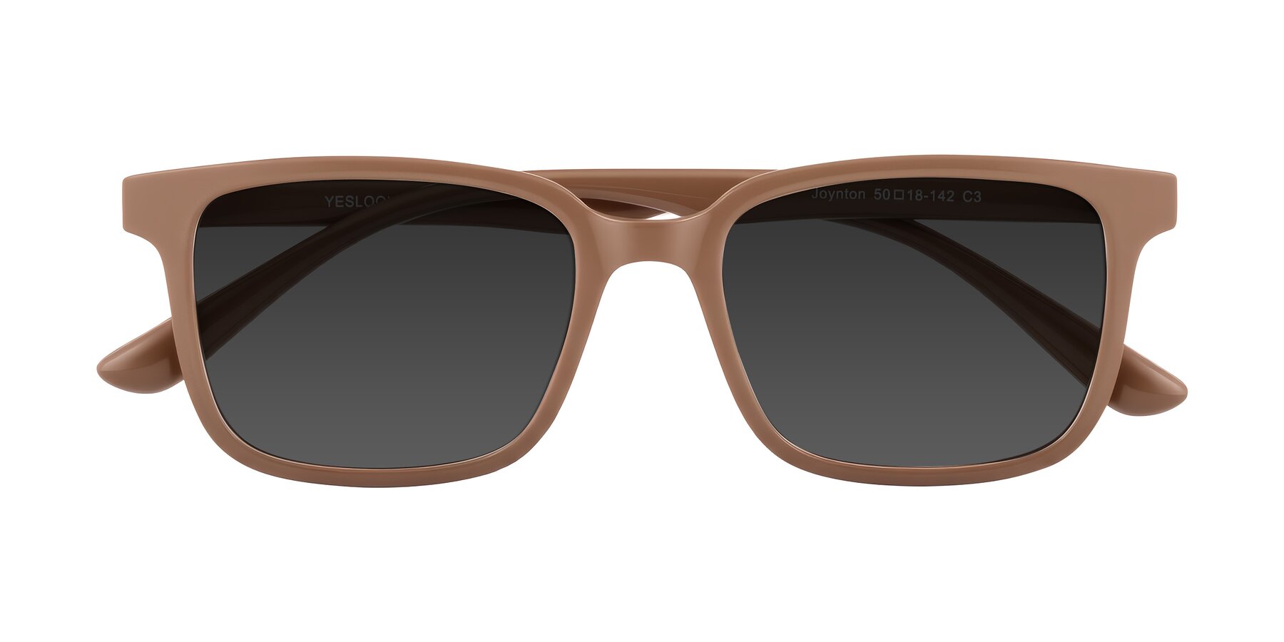 Folded Front of Joynton in Milk Chocolate with Gray Tinted Lenses