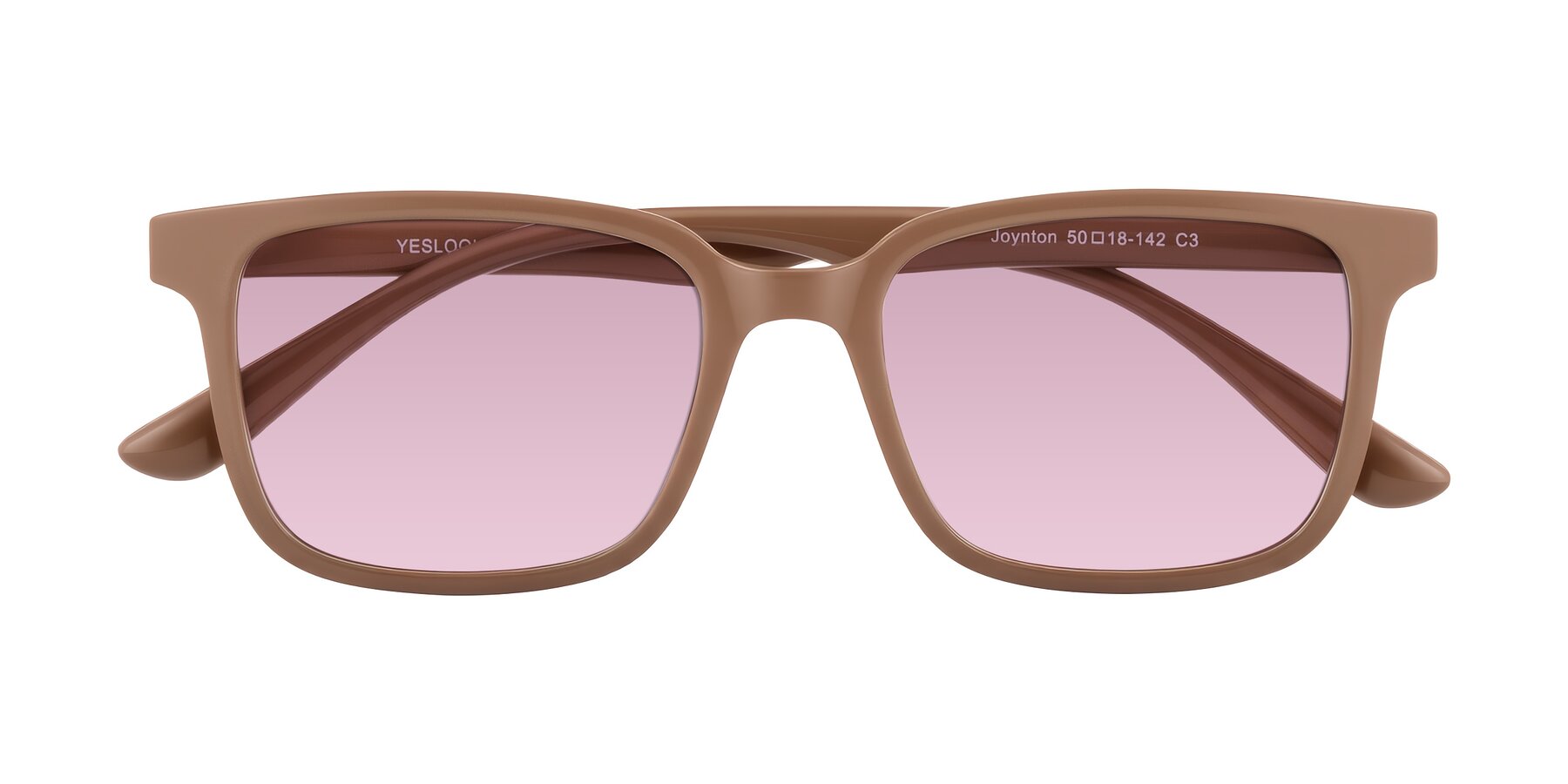 Folded Front of Joynton in Milk Chocolate with Light Wine Tinted Lenses