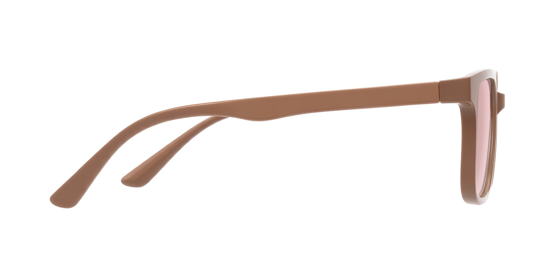 Side of Joynton in Milk Chocolate with Light Garnet Tinted Lenses