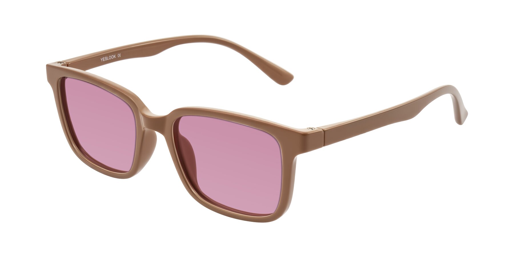 Angle of Joynton in Milk Chocolate with Medium Wine Tinted Lenses