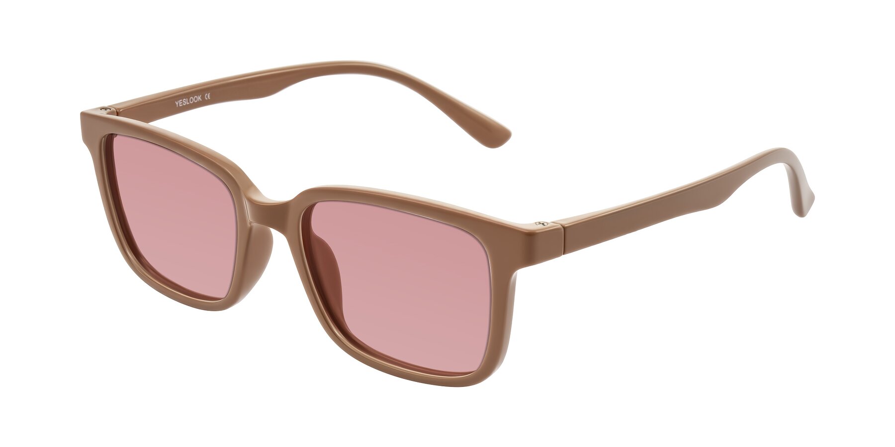 Angle of Joynton in Milk Chocolate with Medium Garnet Tinted Lenses