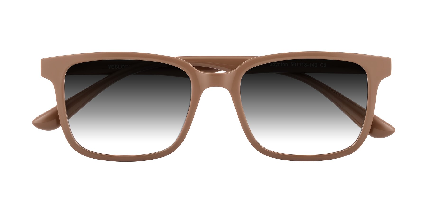 Folded Front of Joynton in Milk Chocolate with Gray Gradient Lenses
