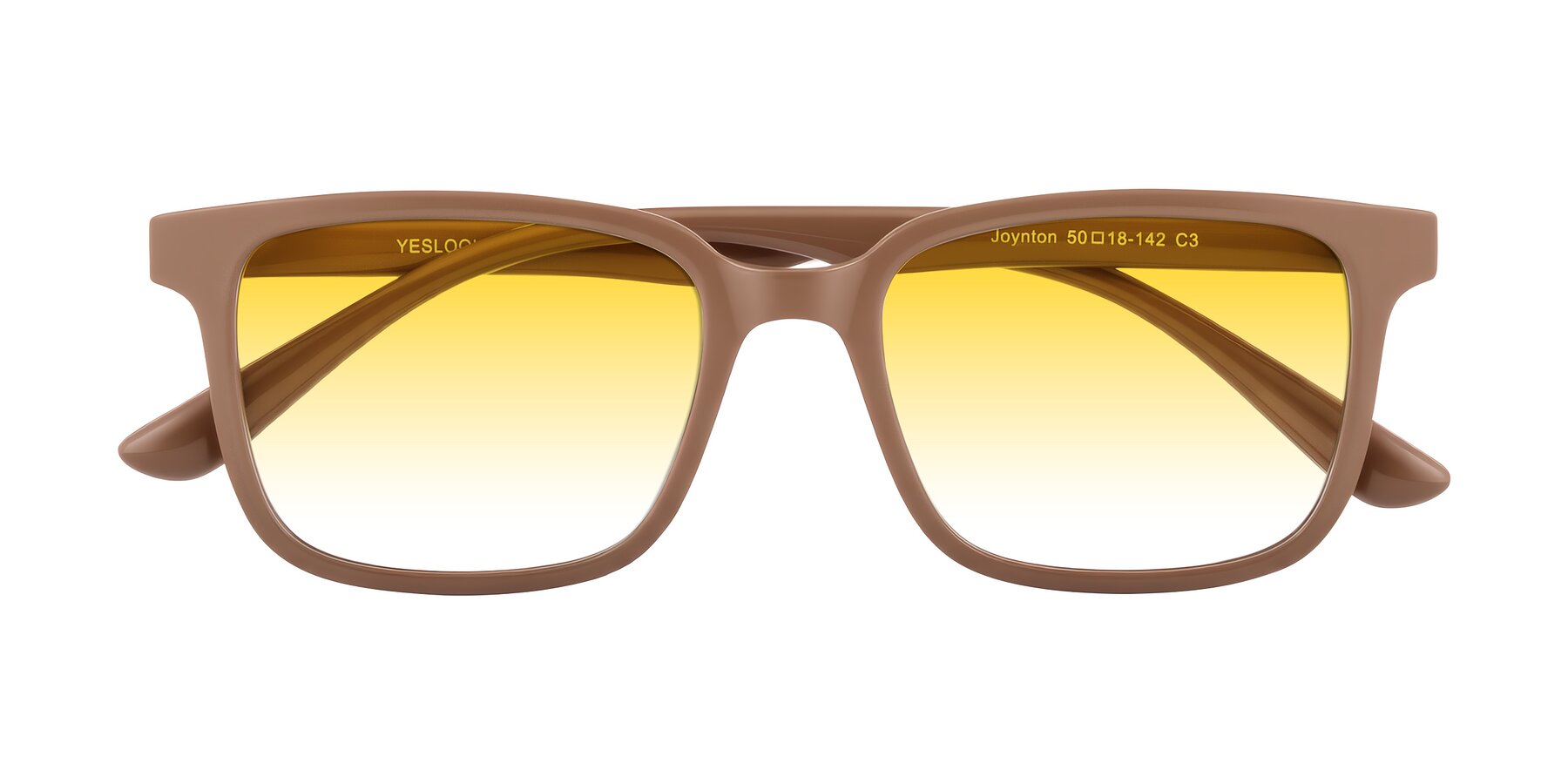 Folded Front of Joynton in Milk Chocolate with Yellow Gradient Lenses