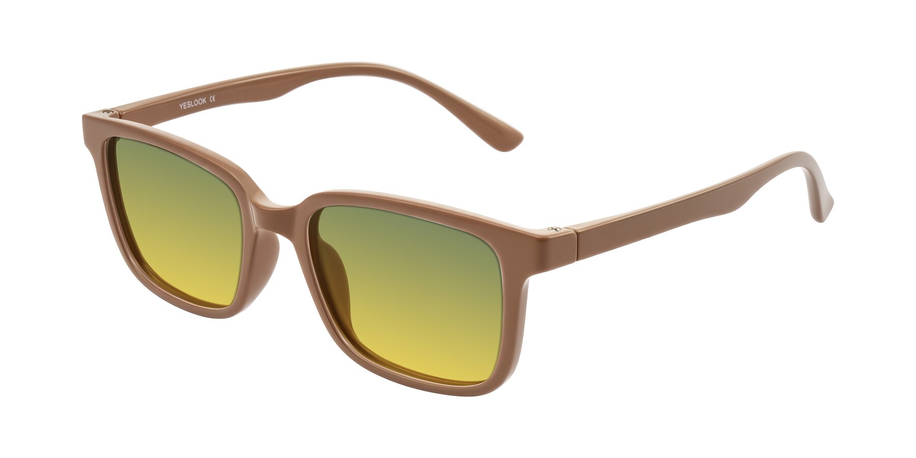 Angle of Joynton in Milk Chocolate with Green / Yellow Gradient Lenses