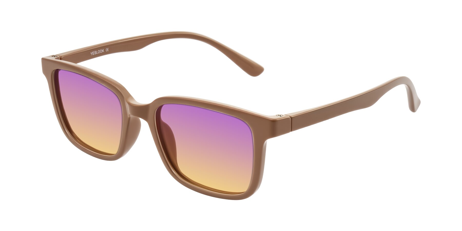 Angle of Joynton in Milk Chocolate with Purple / Yellow Gradient Lenses