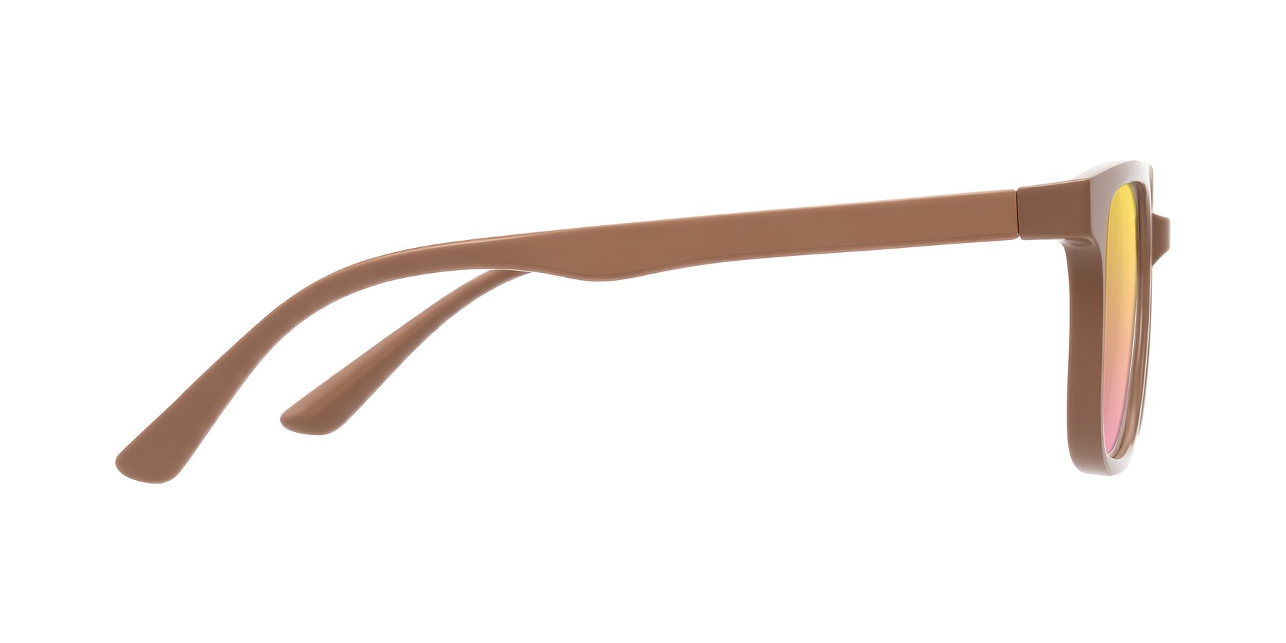 Side of Joynton in Milk Chocolate with Yellow / Pink Gradient Lenses