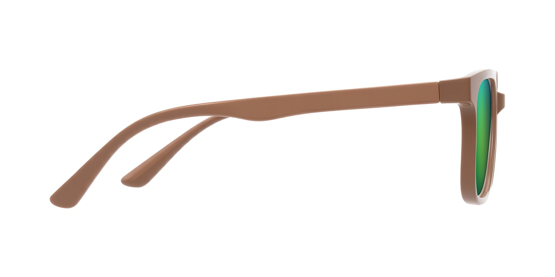 Side of Joynton in Milk Chocolate with Green Mirrored Lenses