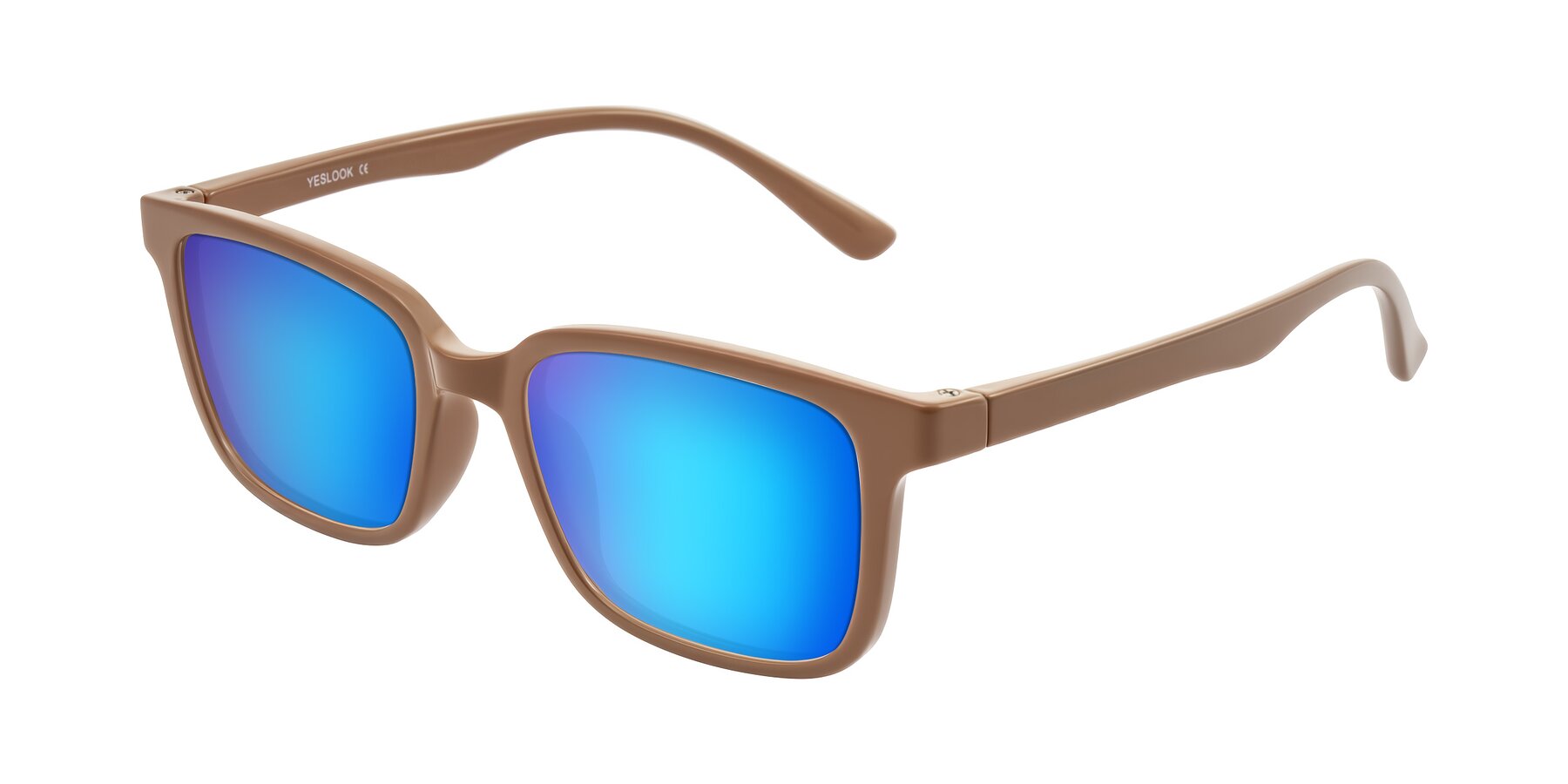 Angle of Joynton in Milk Chocolate with Blue Mirrored Lenses