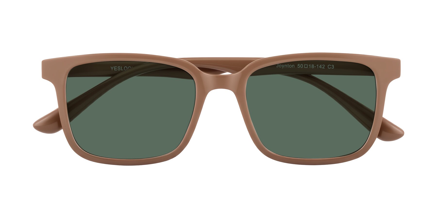 Folded Front of Joynton in Milk Chocolate with Green Polarized Lenses
