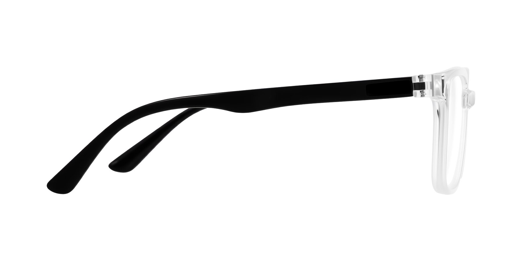 Side of Joynton in Clear/Black with Clear Eyeglass Lenses