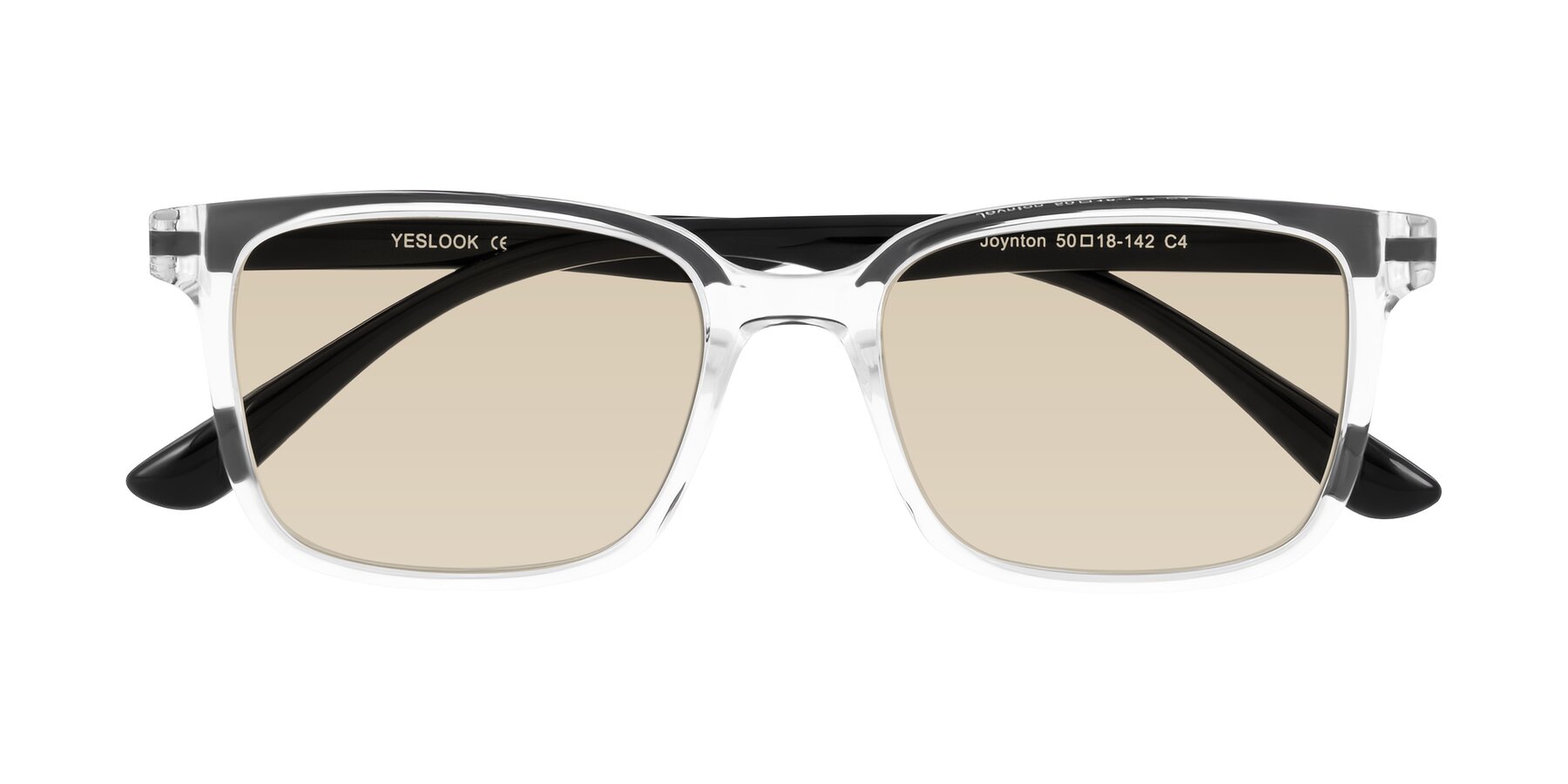 Folded Front of Joynton in Clear/Black with Light Brown Tinted Lenses