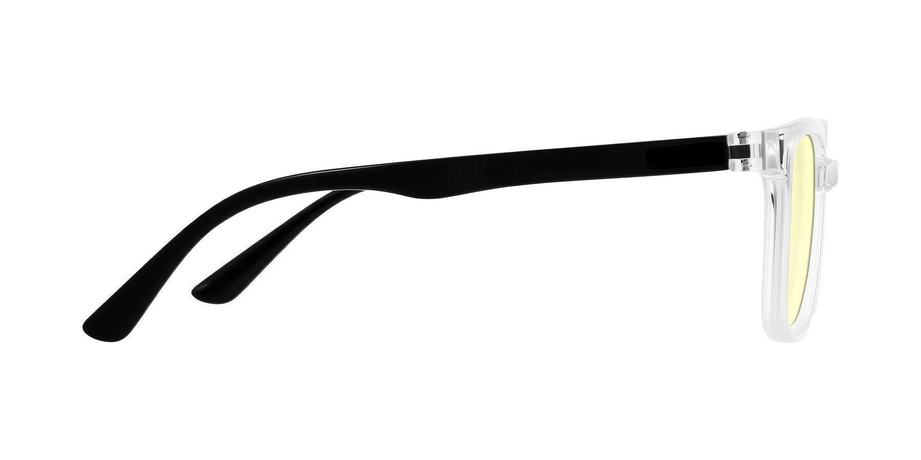 Side of Joynton in Clear/Black with Light Yellow Tinted Lenses