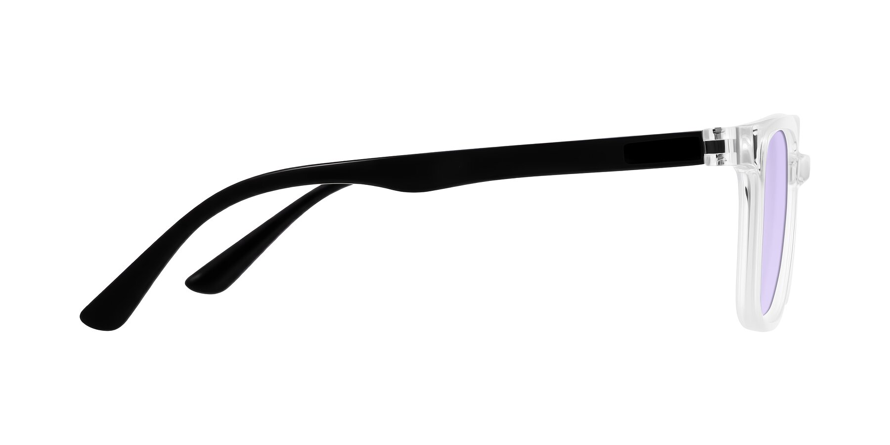 Side of Joynton in Clear/Black with Light Purple Tinted Lenses