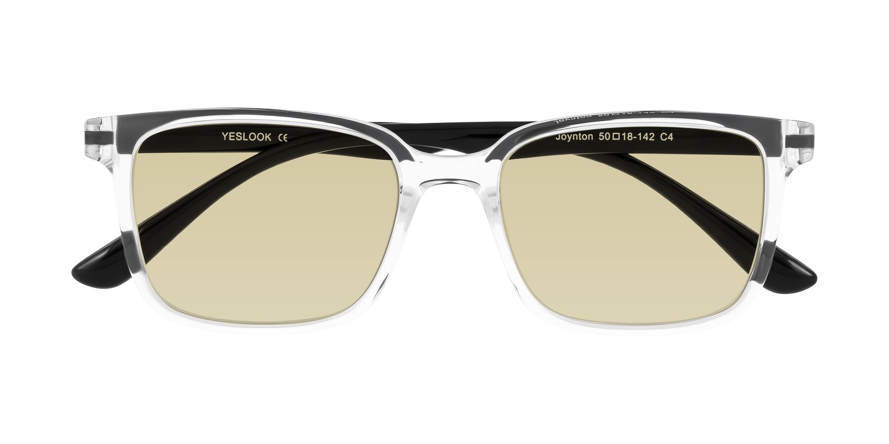 Folded Front of Joynton in Clear/Black with Light Champagne Tinted Lenses
