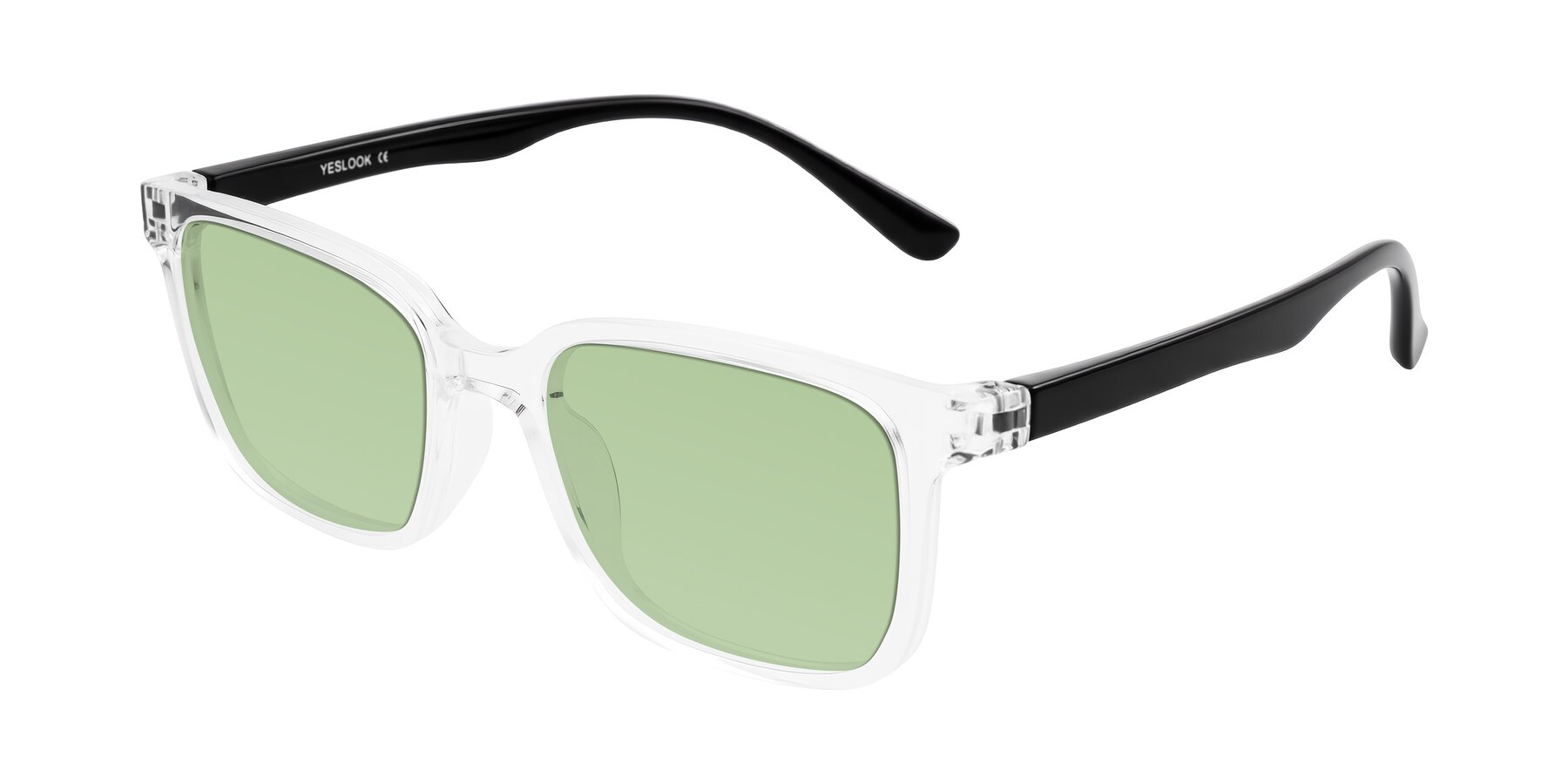 Angle of Joynton in Clear/Black with Medium Green Tinted Lenses