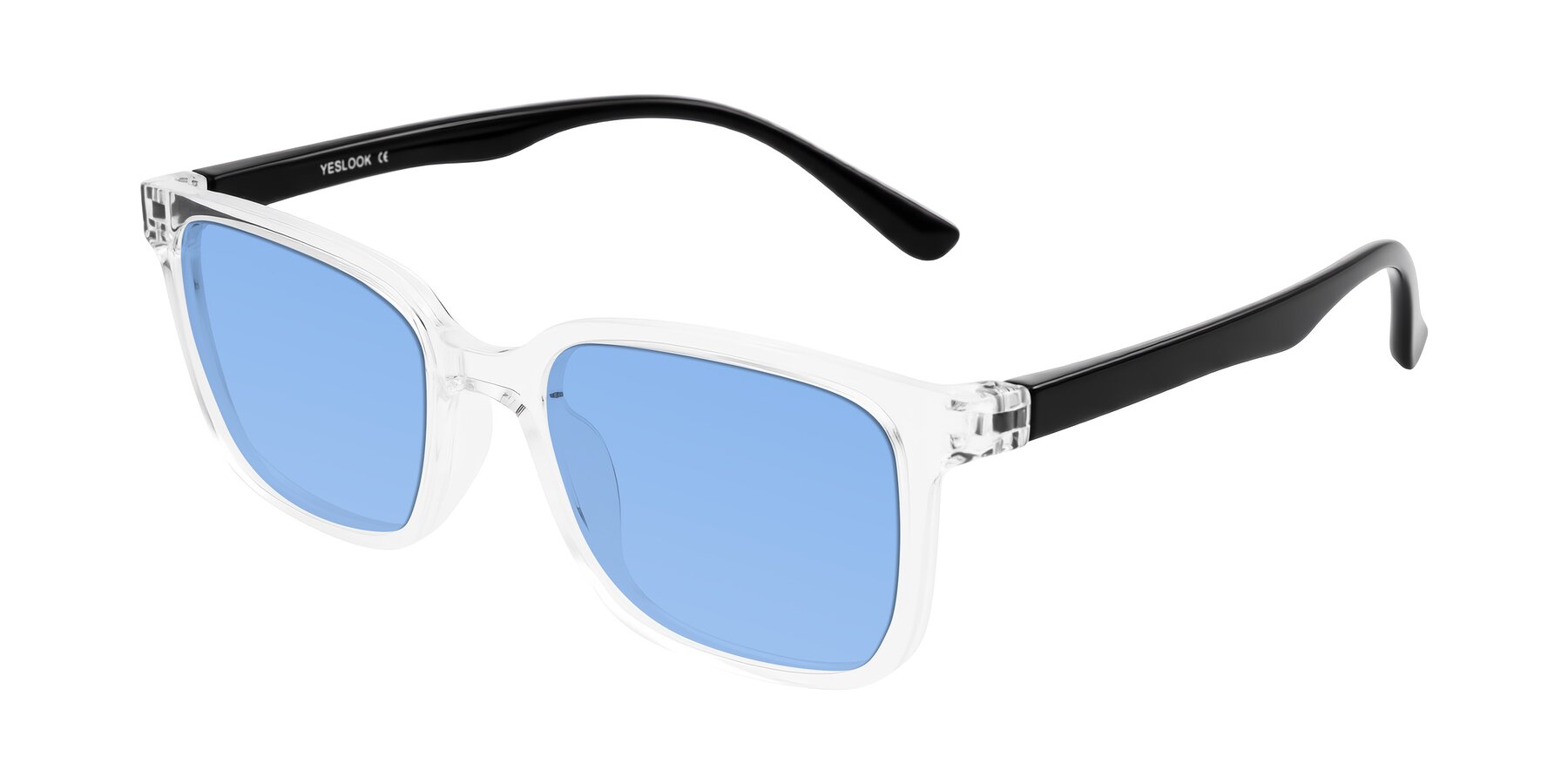 Angle of Joynton in Clear/Black with Medium Blue Tinted Lenses