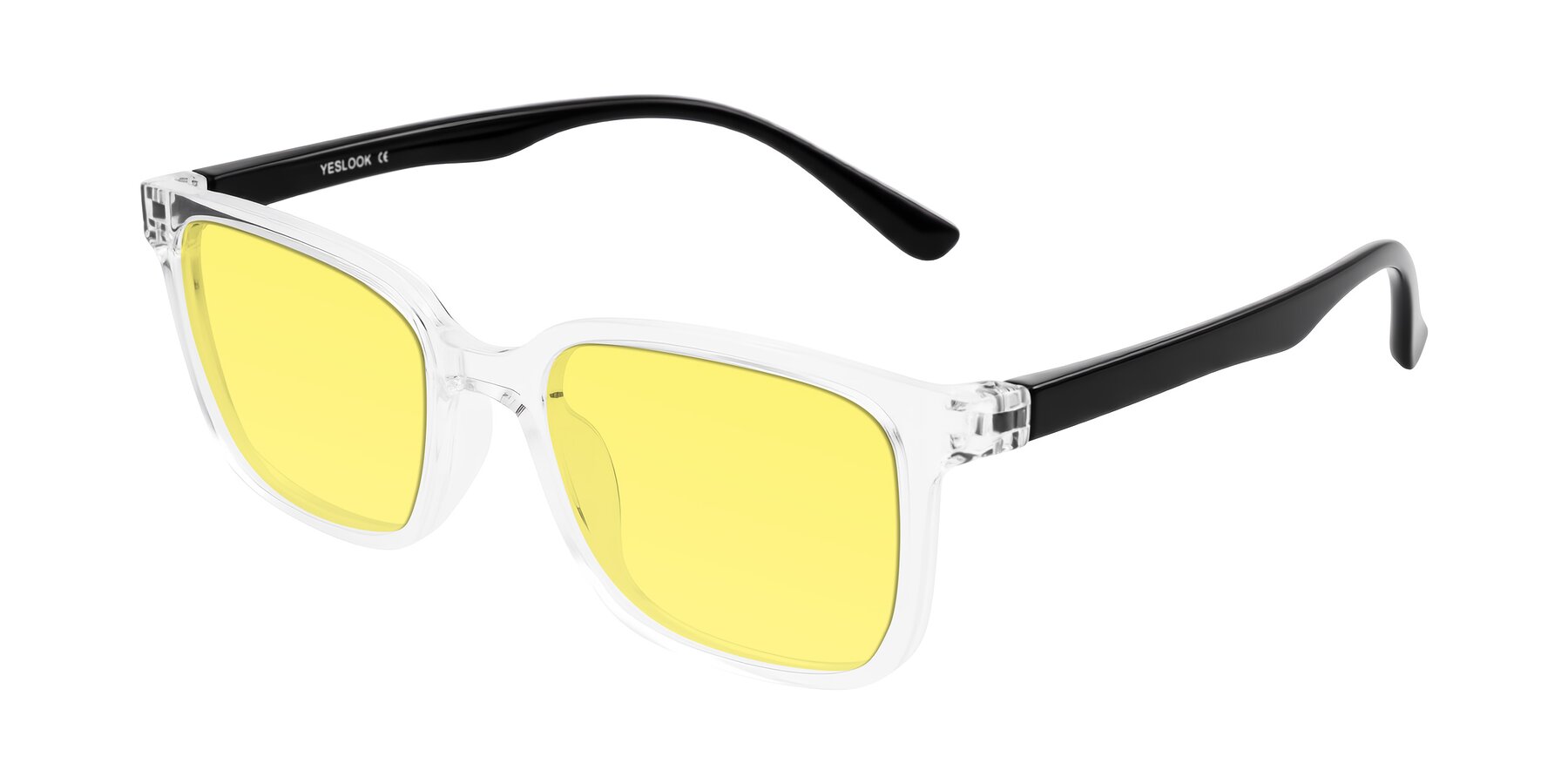Angle of Joynton in Clear/Black with Medium Yellow Tinted Lenses