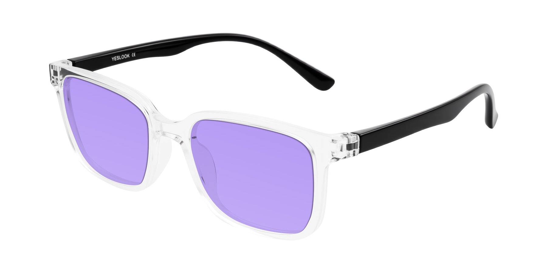 Angle of Joynton in Clear/Black with Medium Purple Tinted Lenses