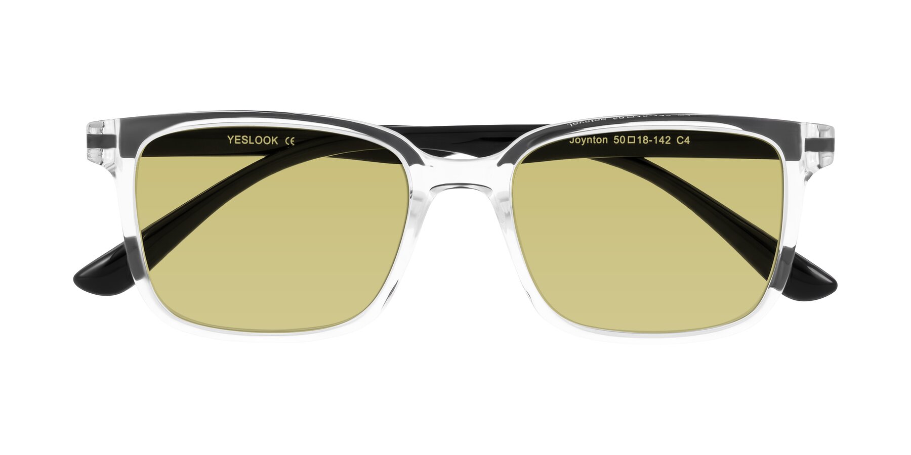 Folded Front of Joynton in Clear/Black with Medium Champagne Tinted Lenses