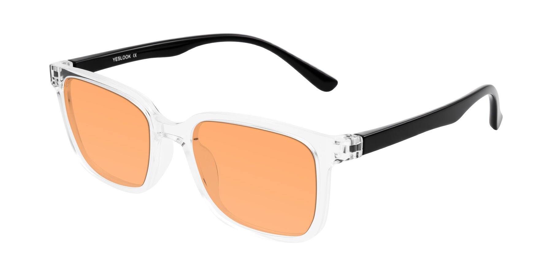 Angle of Joynton in Clear/Black with Medium Orange Tinted Lenses