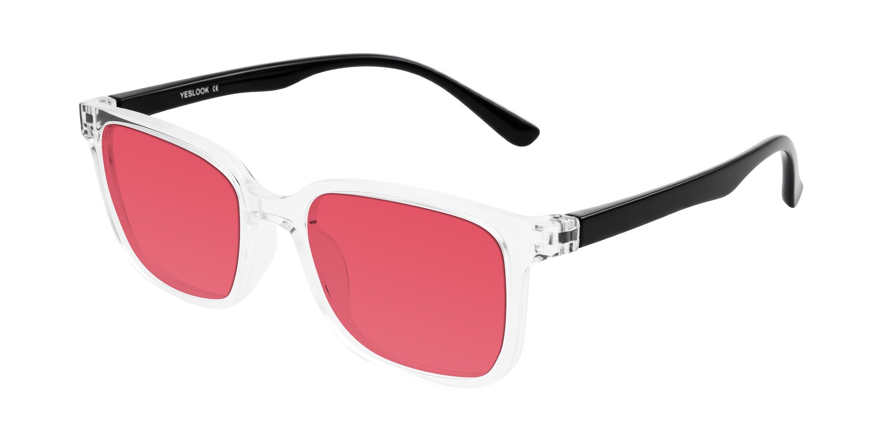 Angle of Joynton in Clear/Black with Red Tinted Lenses
