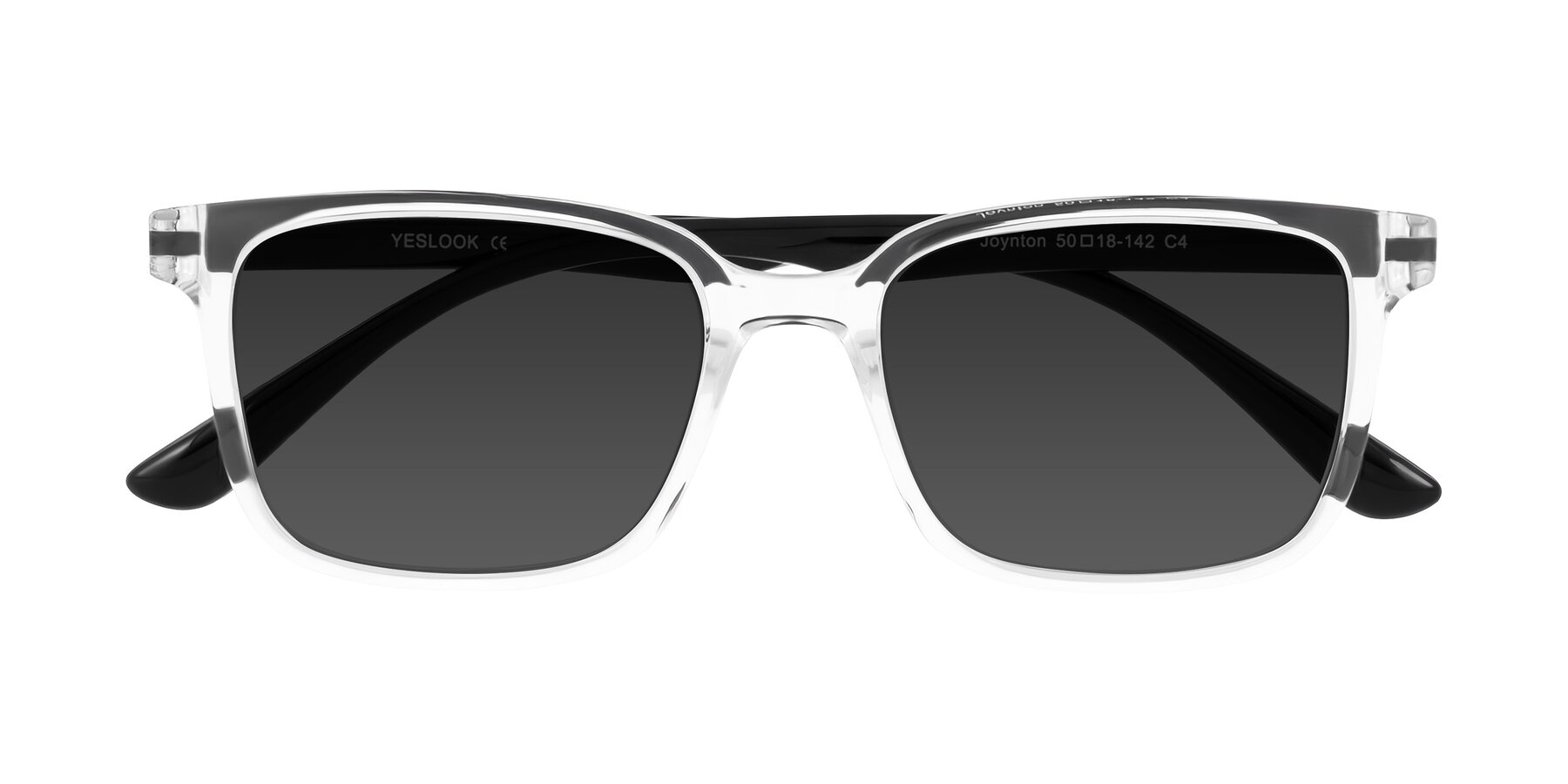 Folded Front of Joynton in Clear/Black with Gray Tinted Lenses