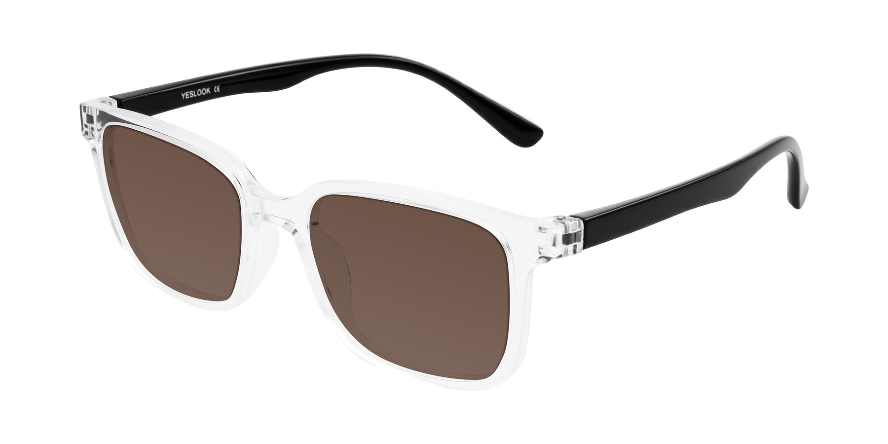 Angle of Joynton in Clear/Black with Brown Tinted Lenses