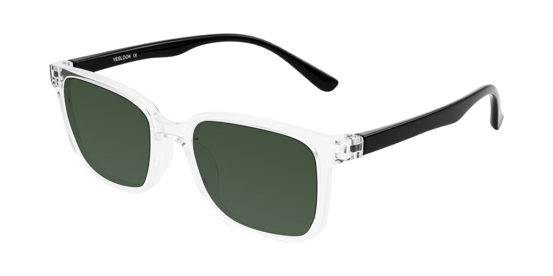 Angle of Joynton in Clear/Black with Green Tinted Lenses