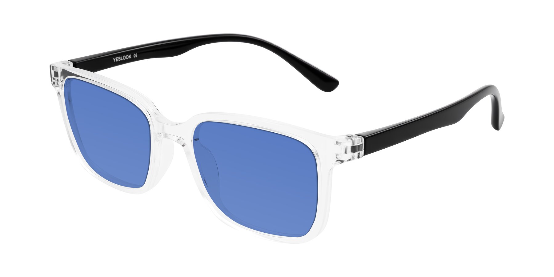 Angle of Joynton in Clear/Black with Blue Tinted Lenses