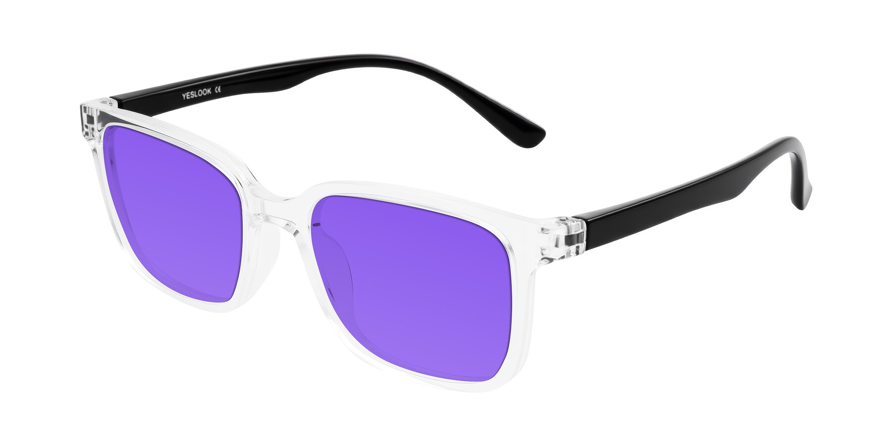 Angle of Joynton in Clear/Black with Purple Tinted Lenses