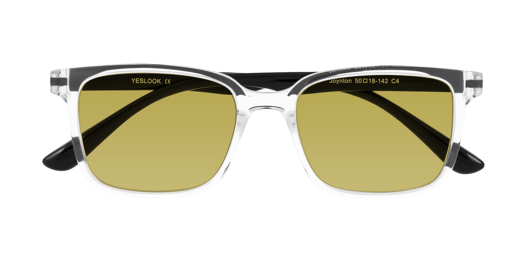 Folded Front of Joynton in Clear/Black with Champagne Tinted Lenses