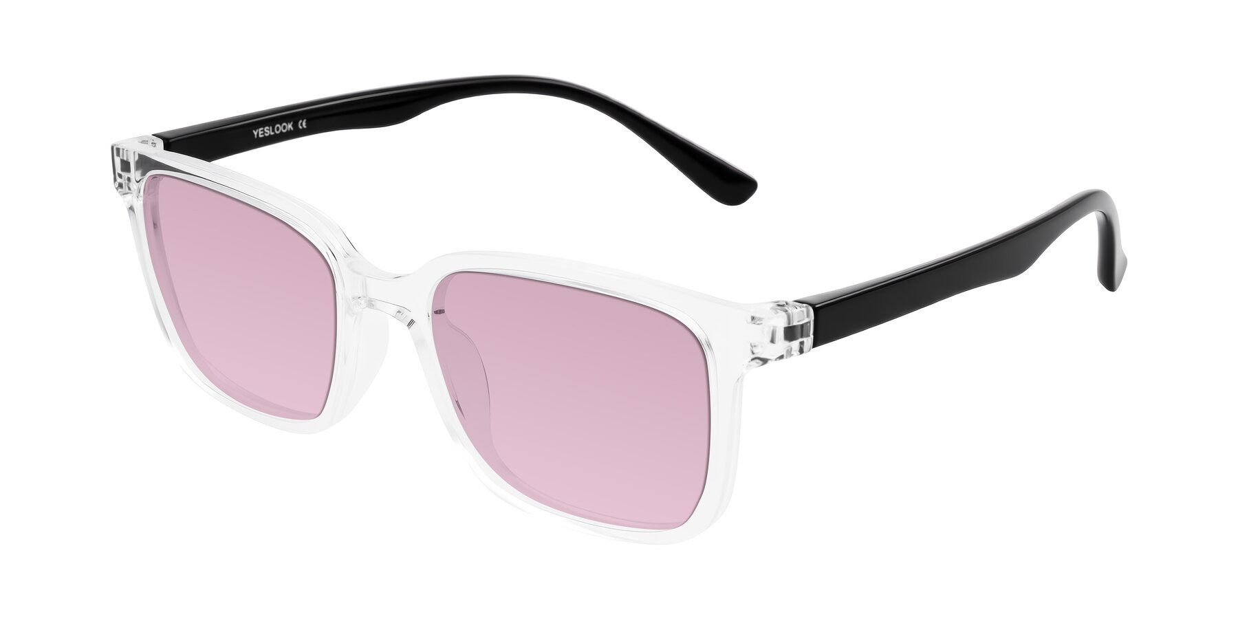 Angle of Joynton in Clear/Black with Light Wine Tinted Lenses