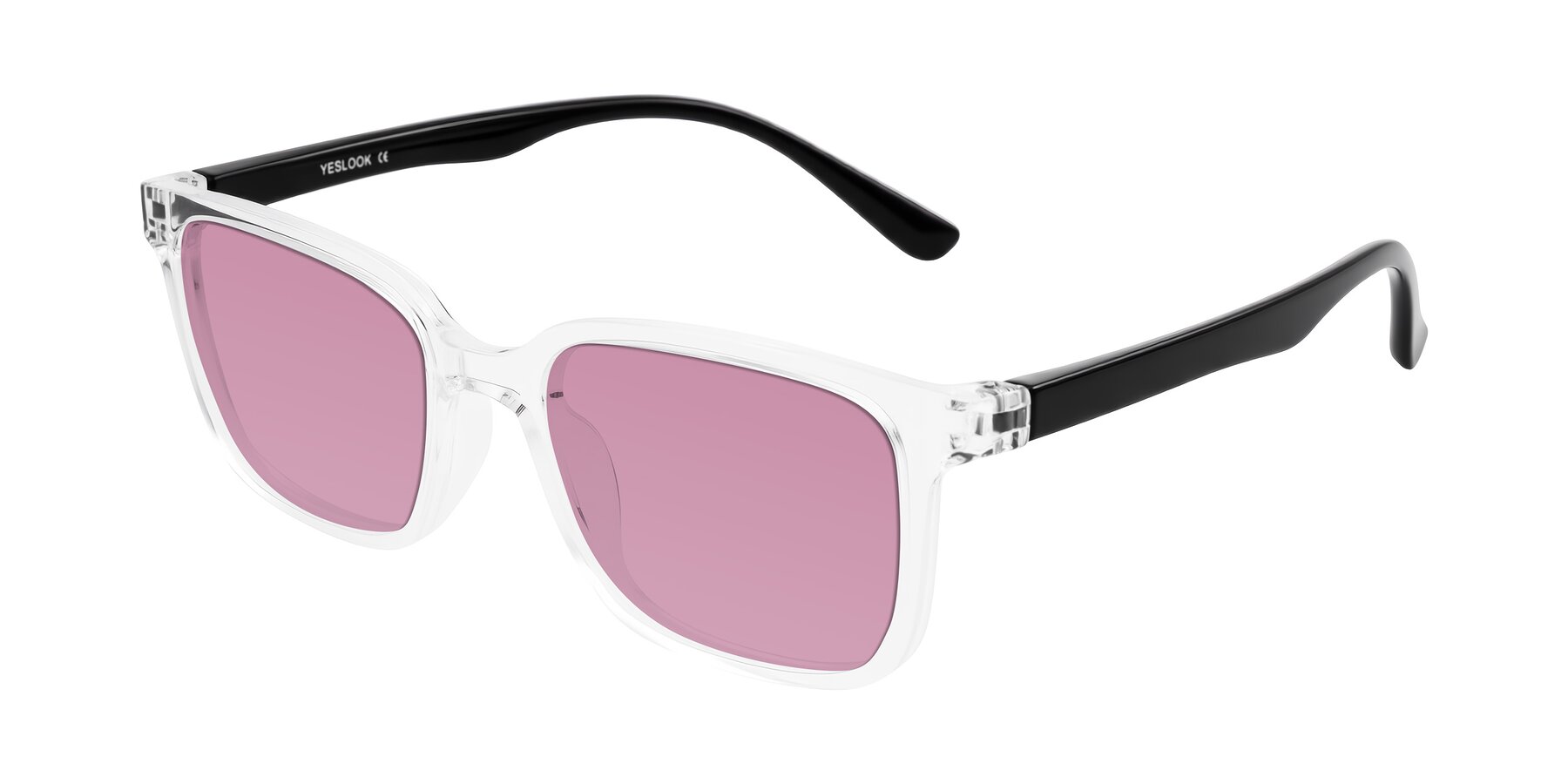Angle of Joynton in Clear/Black with Medium Wine Tinted Lenses