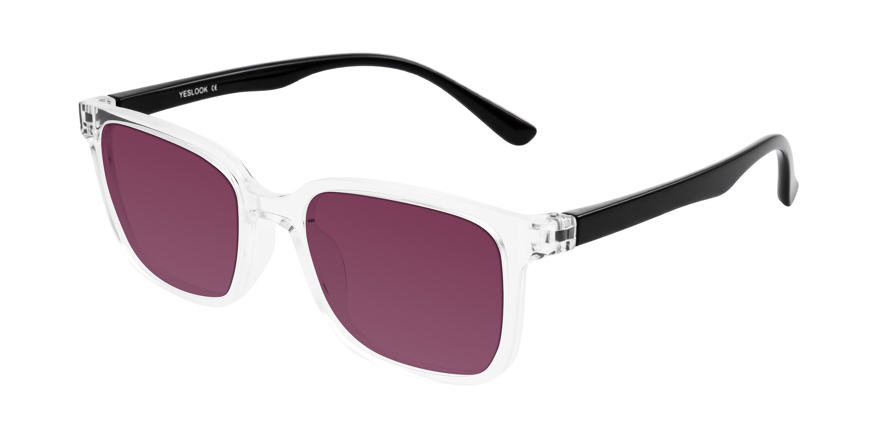 Angle of Joynton in Clear/Black with Wine Tinted Lenses