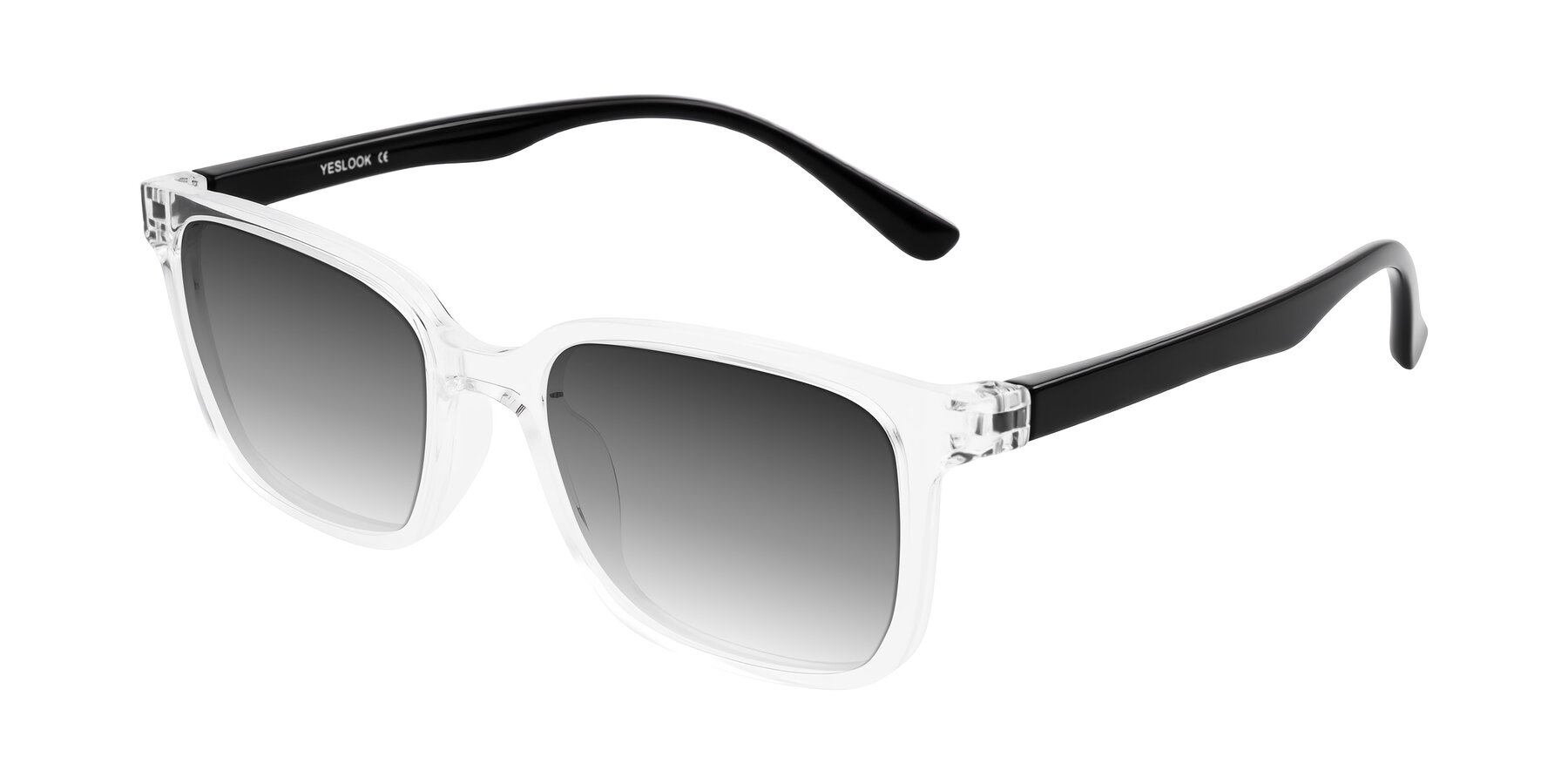 Angle of Joynton in Clear/Black with Gray Gradient Lenses
