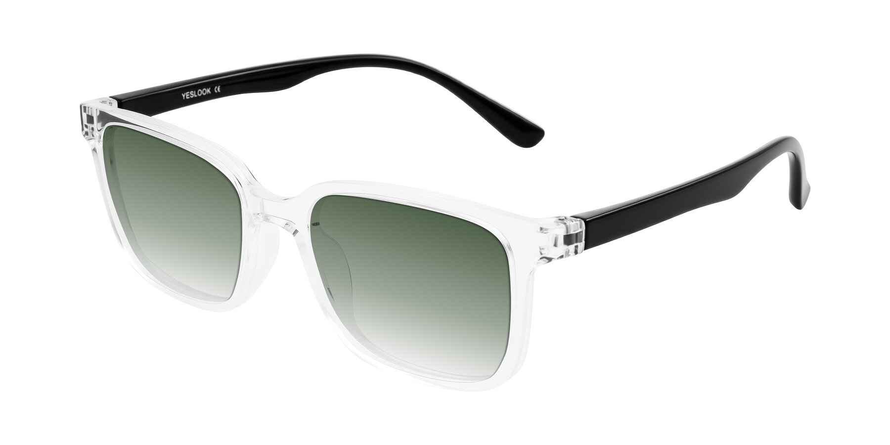 Angle of Joynton in Clear/Black with Green Gradient Lenses