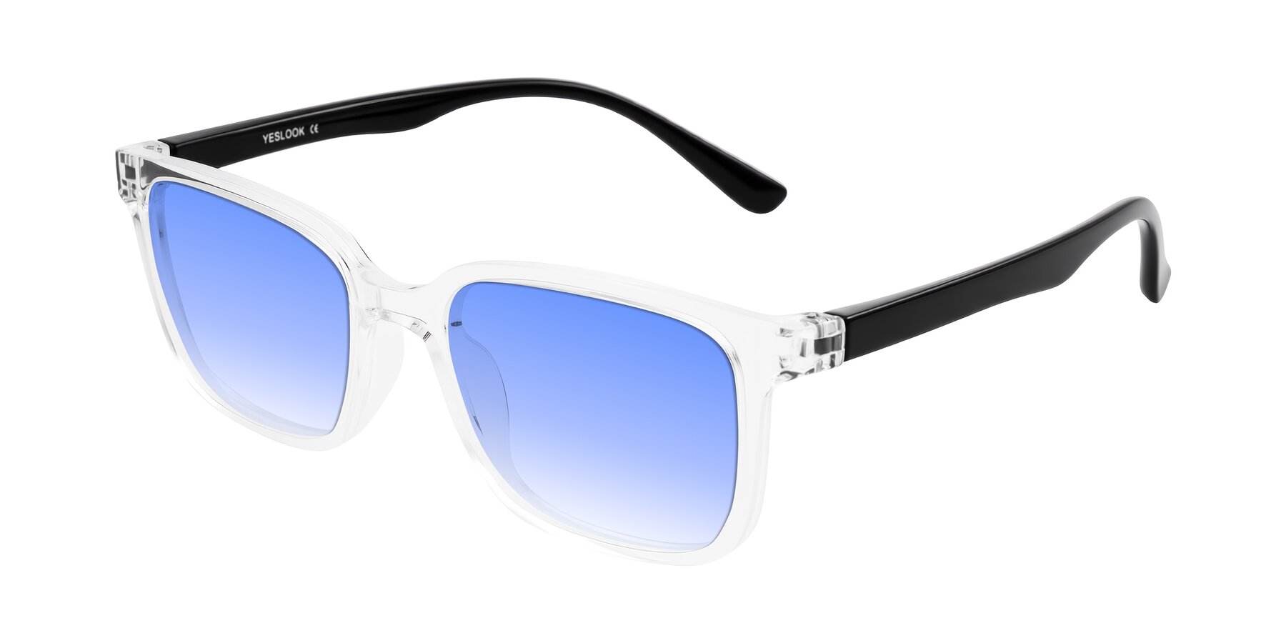 Angle of Joynton in Clear/Black with Blue Gradient Lenses