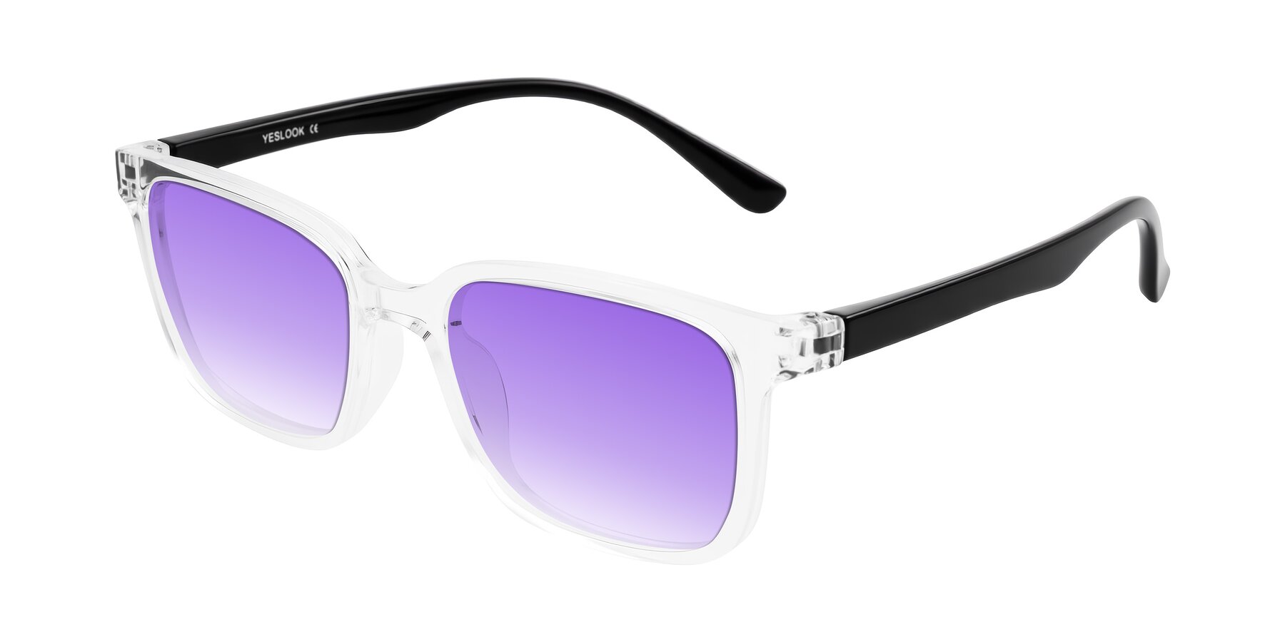 Angle of Joynton in Clear/Black with Purple Gradient Lenses