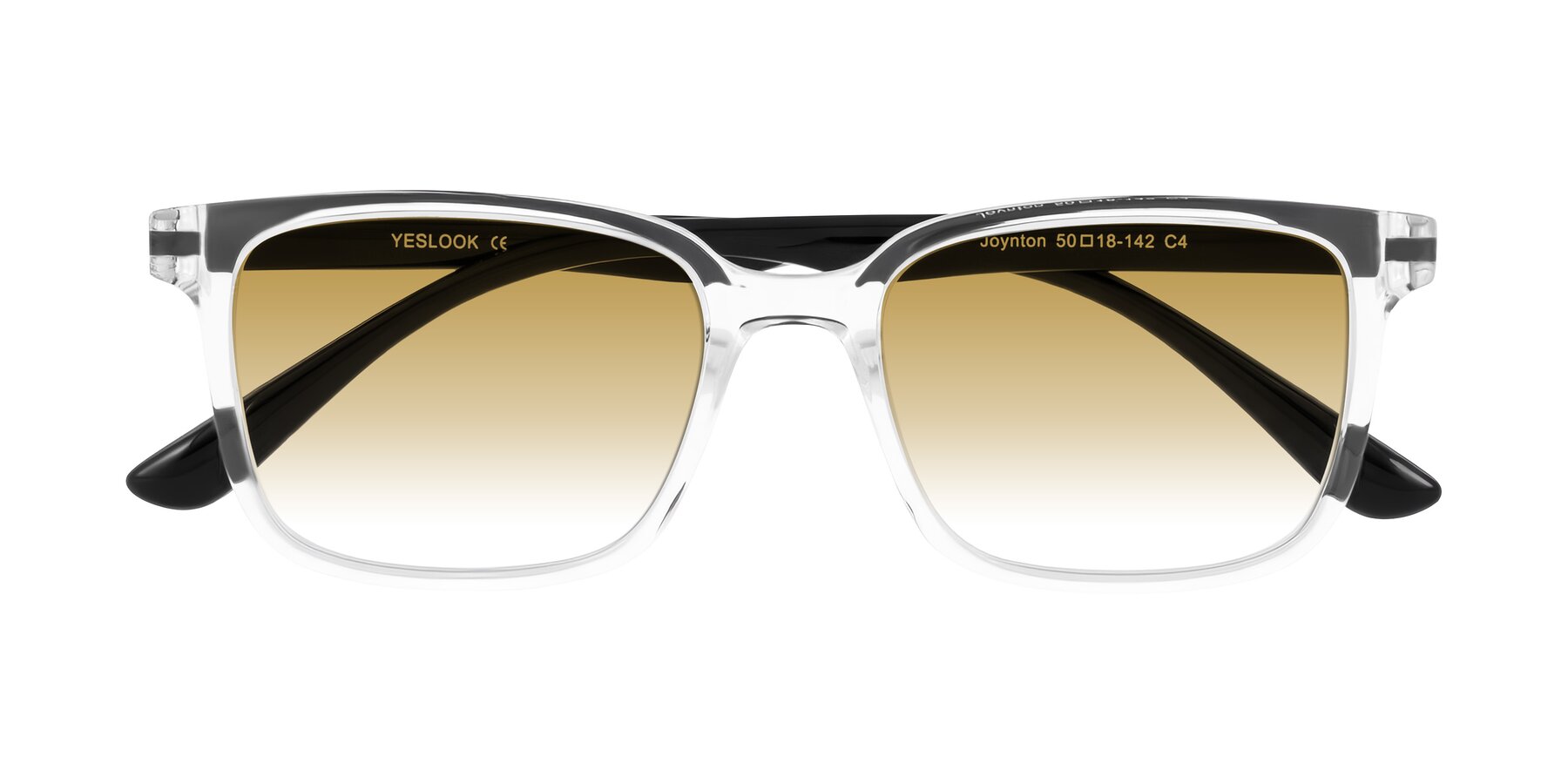 Folded Front of Joynton in Clear/Black with Champagne Gradient Lenses