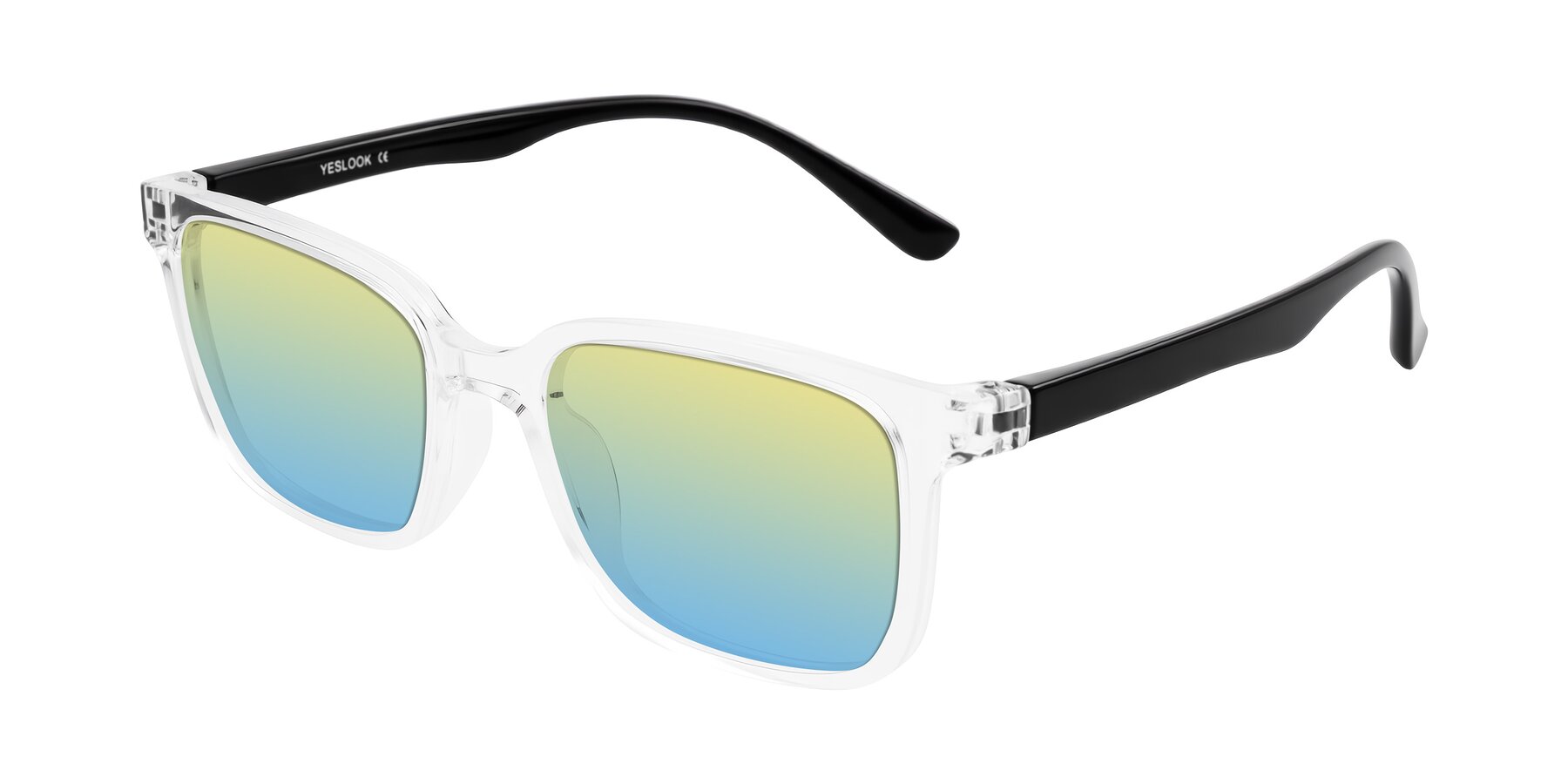 Angle of Joynton in Clear/Black with Yellow / Blue Gradient Lenses