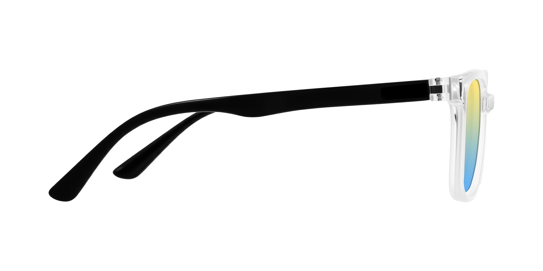 Side of Joynton in Clear/Black with Yellow / Blue Gradient Lenses