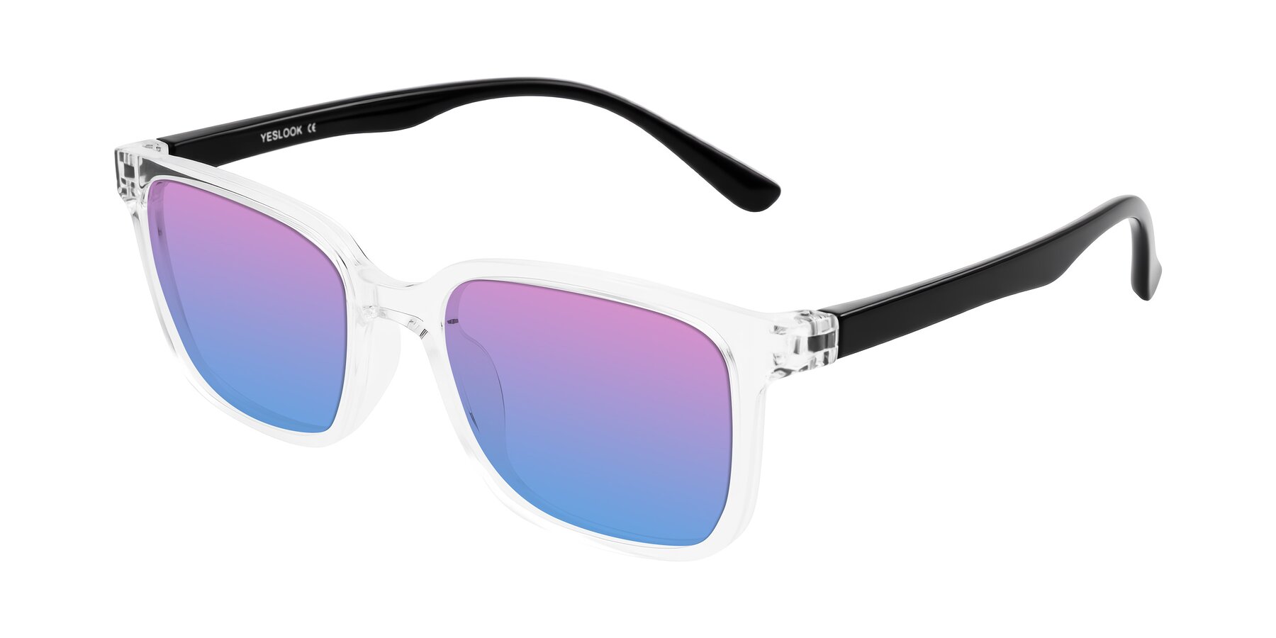 Angle of Joynton in Clear/Black with Pink / Blue Gradient Lenses