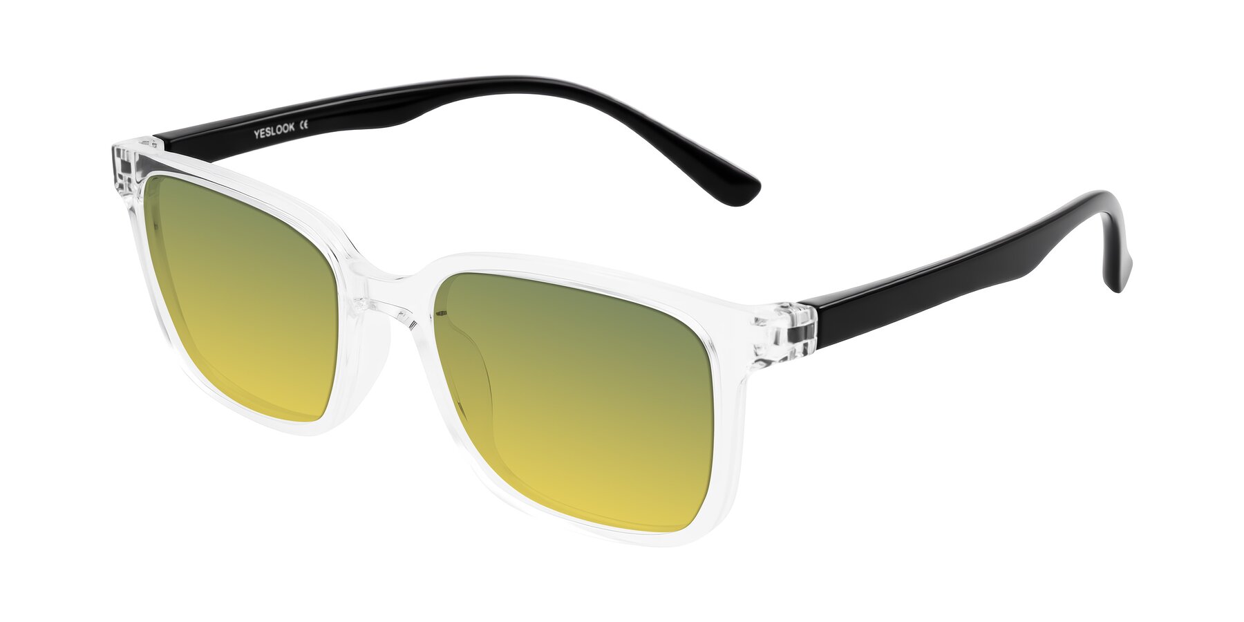Angle of Joynton in Clear/Black with Green / Yellow Gradient Lenses