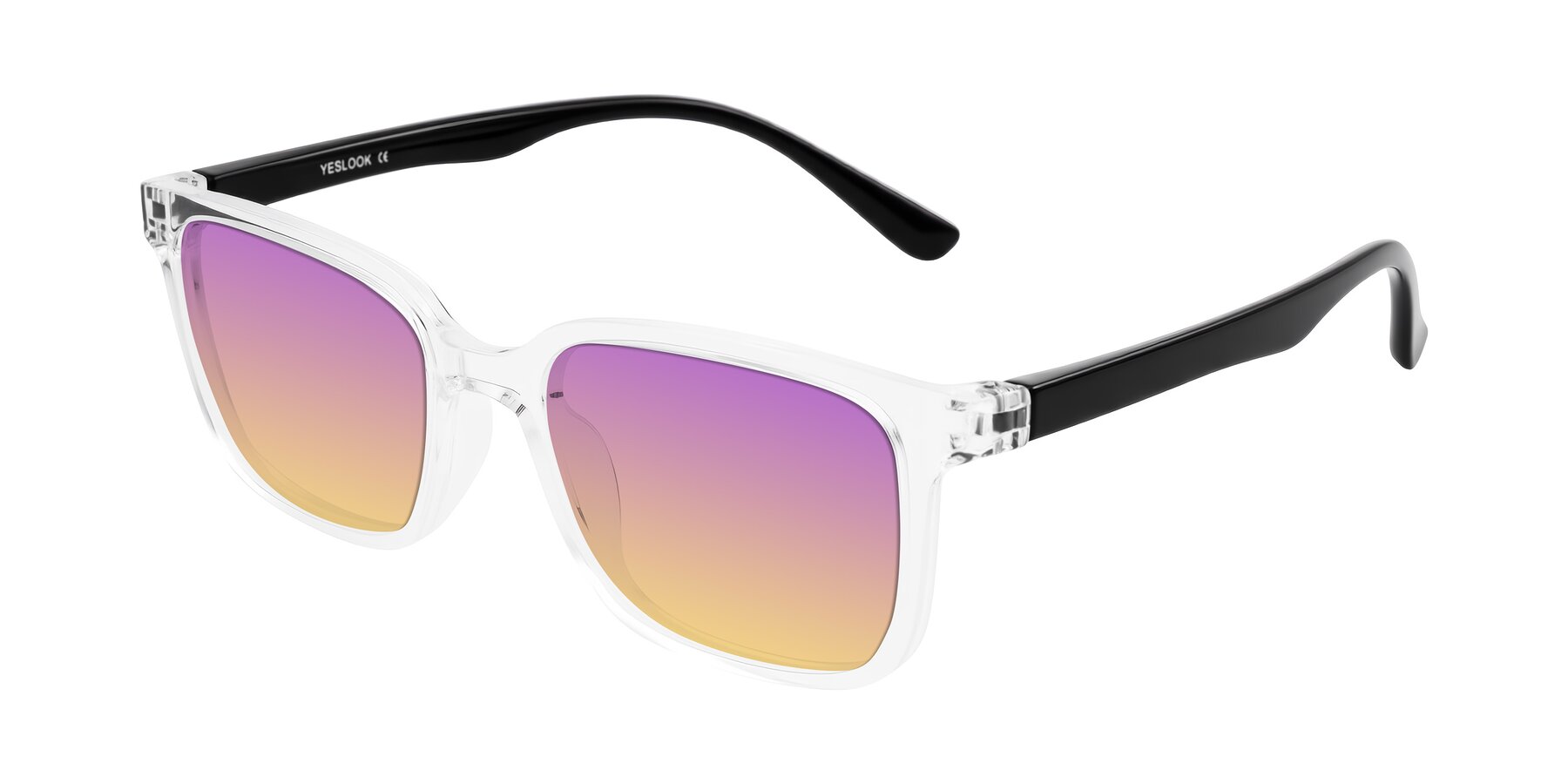 Angle of Joynton in Clear/Black with Purple / Yellow Gradient Lenses